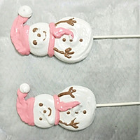 #今天吃什么#圣诞节送小朋友的礼物，雪人棒棒蛋白糖~的做法图解9