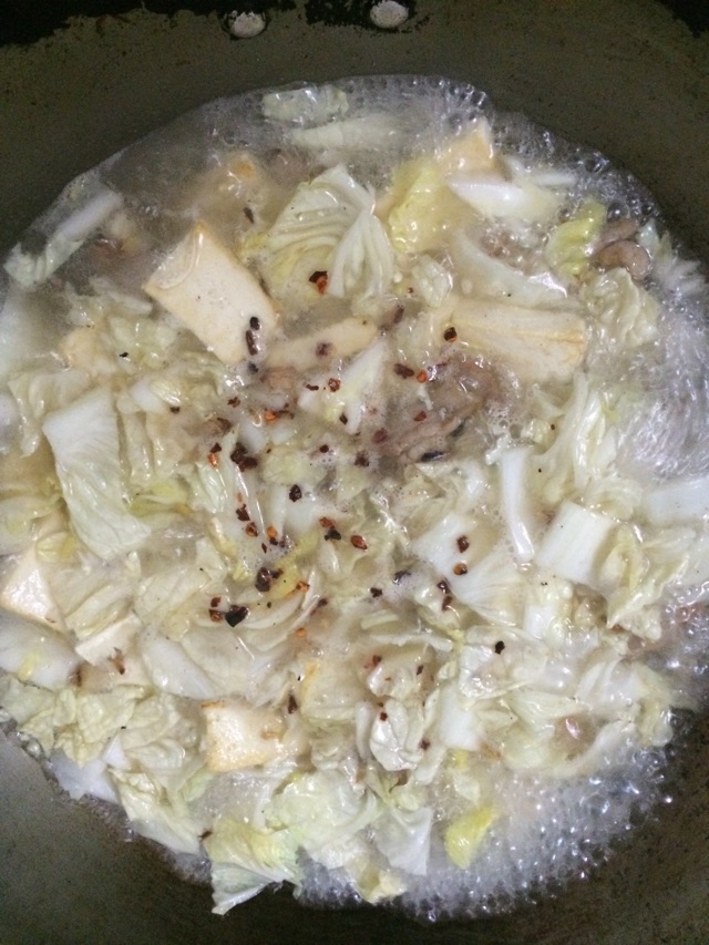 白菜猪肉炖豆腐的做法图解8