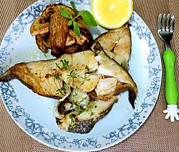 黄油煎比目鱼佐松茸的做法