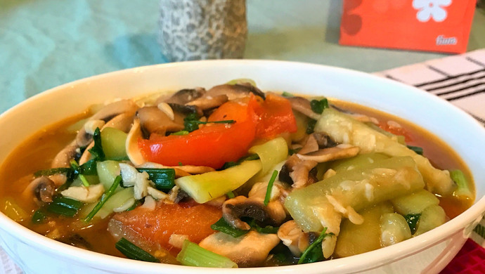 丝瓜炒口菇