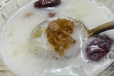 桃胶皂角米雪燕银耳牛奶