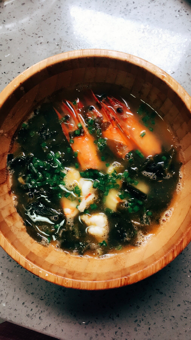 螺旋藻虾汤的做法