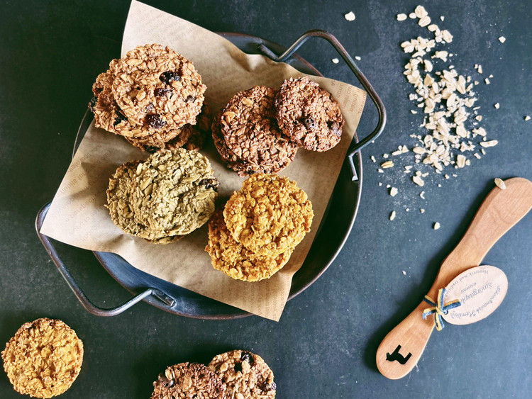 四种超级食物粉燕麦饼干 健康代餐的做法