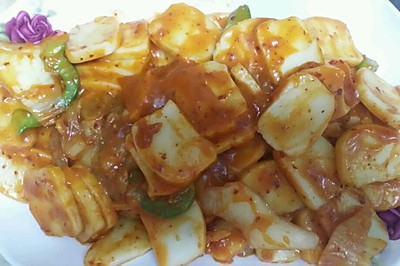 辣白菜炒年糕