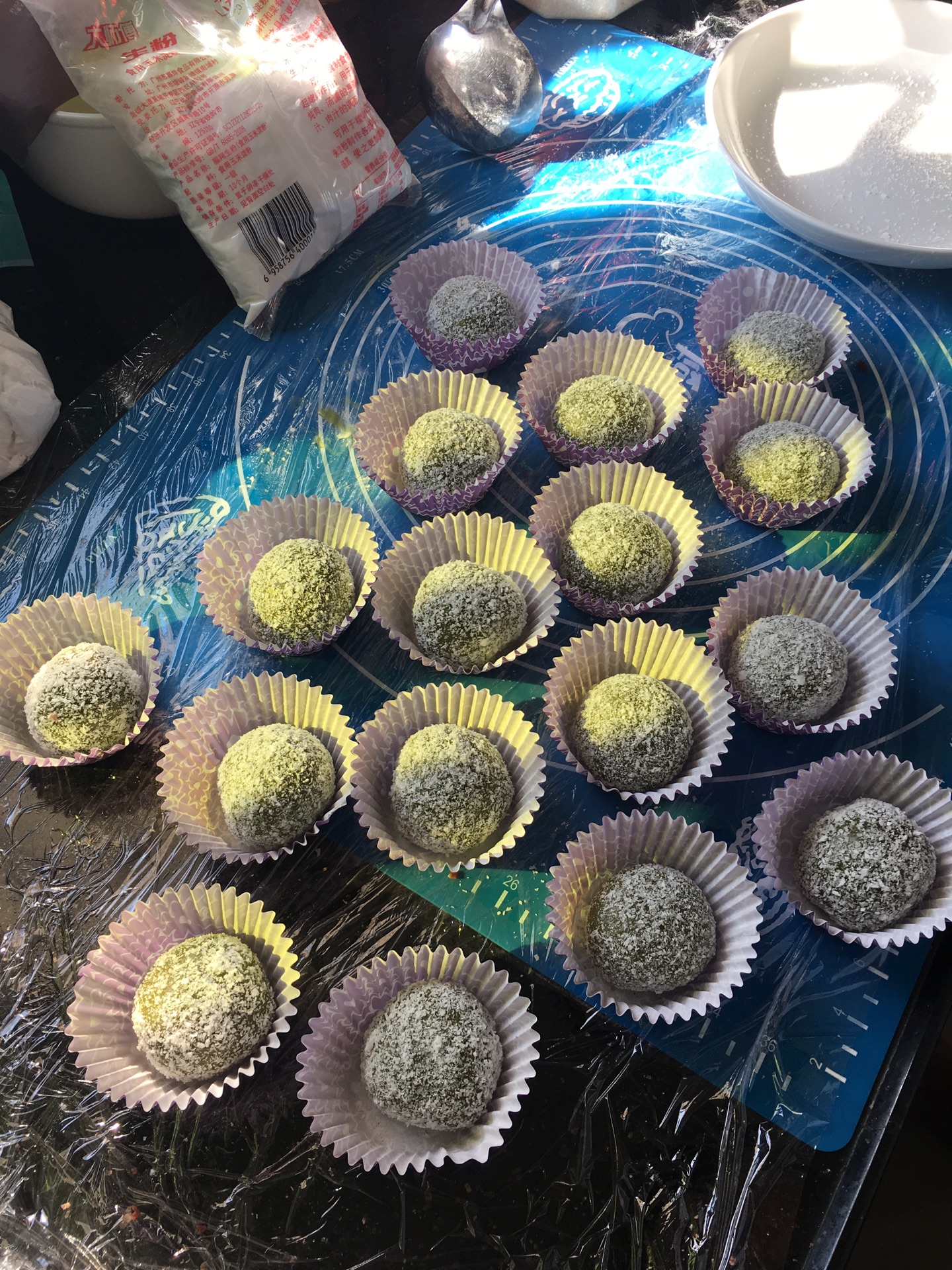 抹茶红豆沙糯米糍的做法图解7