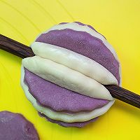 简单易做‼️快手紫薯双色花卷的做法图解14