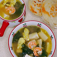 #精致一人食#虾仁海带豆腐汤的做法图解4