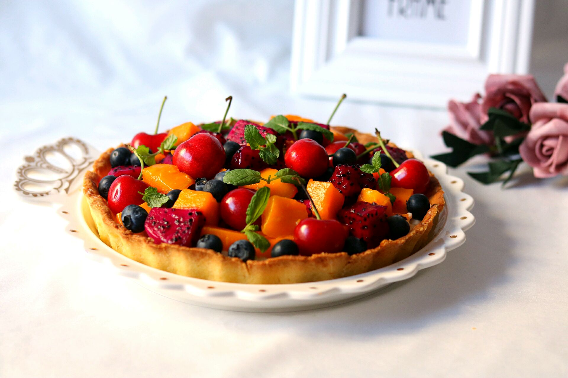 Colorful fruit tarts