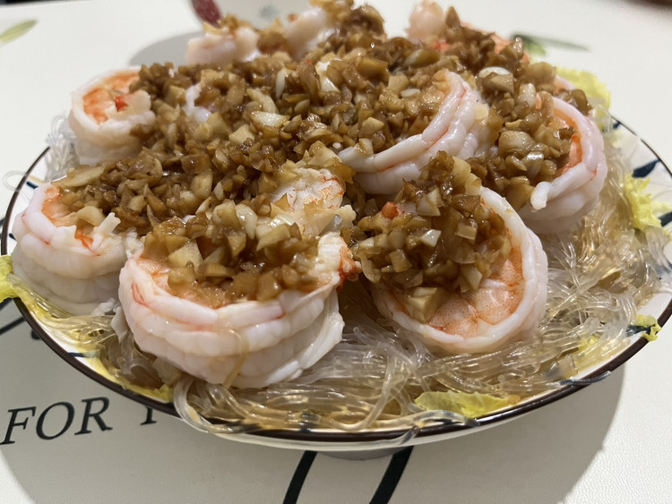 蒜蓉粉丝娃娃菜蒸虾仁的做法