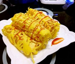 鸟窝鸡蛋卷的做法
