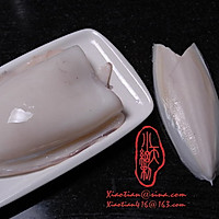 蒜茸蒸墨鱼片的做法图解2