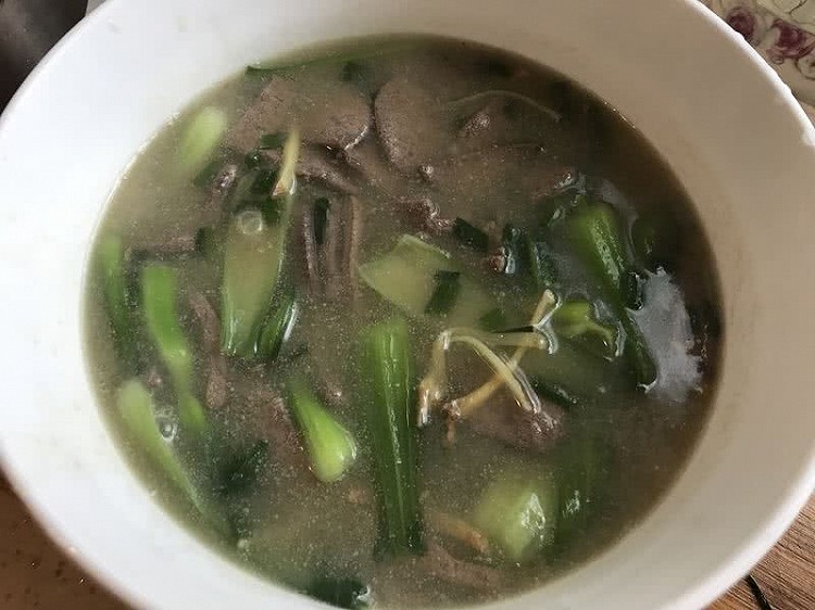 青菜猪肝汤的做法