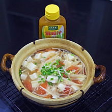 #太太乐鲜鸡汁玩转健康快手菜#低脂金针菇豆腐鲜汤