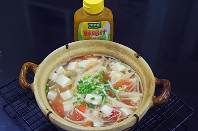 低脂金针菇豆腐鲜汤
