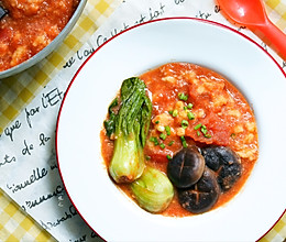 番茄浓汤时蔬鳕鱼疙瘩汤的做法