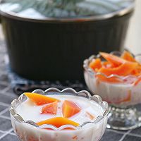 夏日甜品之一西米木瓜炖牛奶的做法图解5