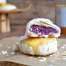 #我为奥运出食力#掉渣渣的紫薯酥饼