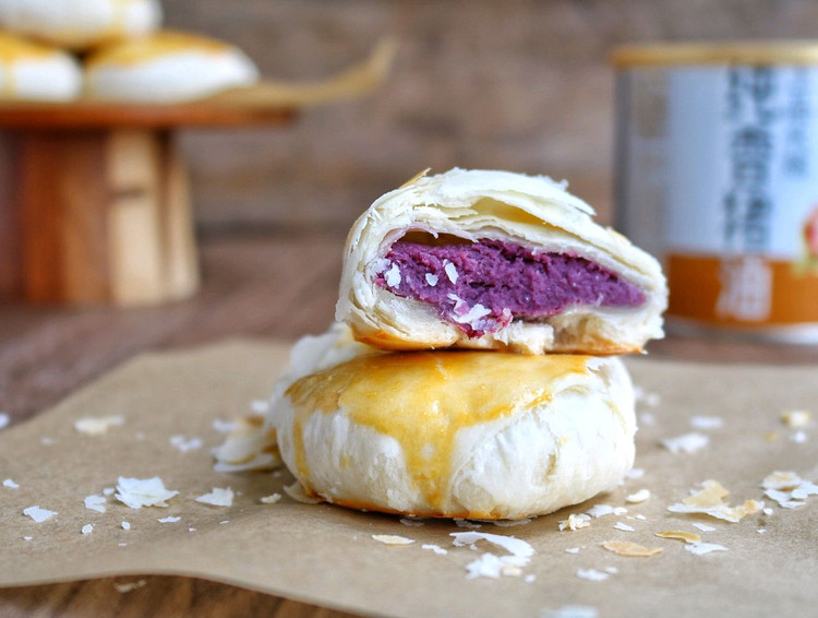 掉渣渣的紫薯酥饼的做法