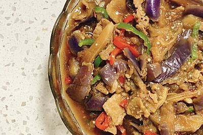 少油版茄子炒五花肉