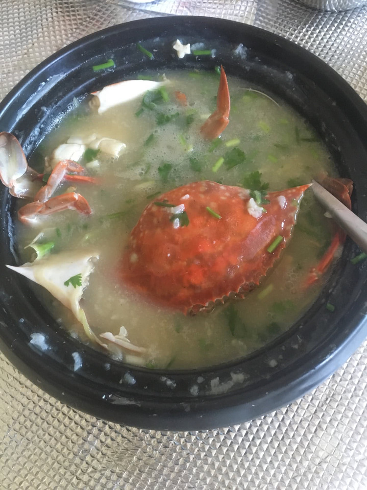 梭子蟹砂锅粥的做法