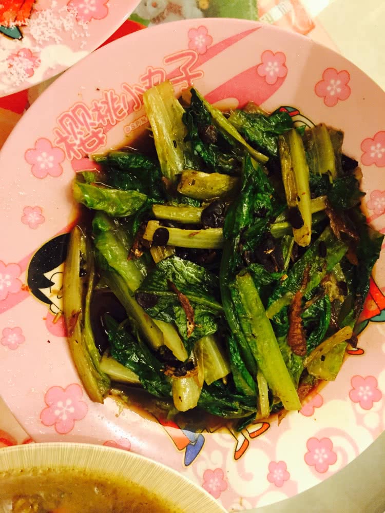 豆豉鱼油麦菜的做法图解3