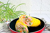 五彩米饭蛋皮卷#福临门创意米厨#的做法