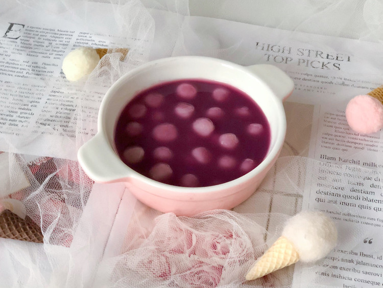 紫薯山药小圆子，颜色超梦幻的夏日小甜品的做法