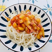 土豆柿子火腿打卤面的做法图解5
