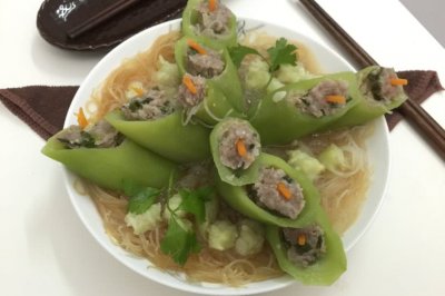 清蒸丝瓜肉酿粉丝