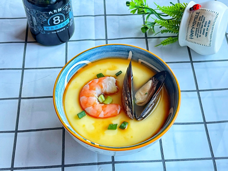 虾仁海虹蒸蛋的做法