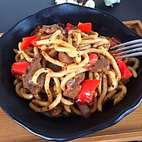 黑椒牛肉炒乌冬面的做法图解13