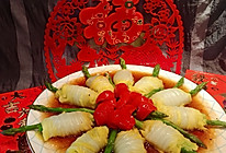 浇汁白菜素菜卷的做法