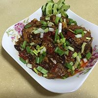 鲜肉香味肠做的鱼香茄饼的做法图解4