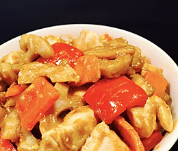 低脂咖喱红椒藕片鸡肉的做法