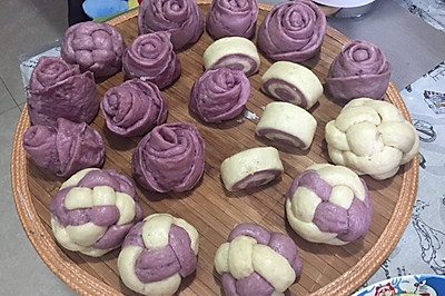 紫薯山药营养馒头（绣球，玫瑰花，双色）
