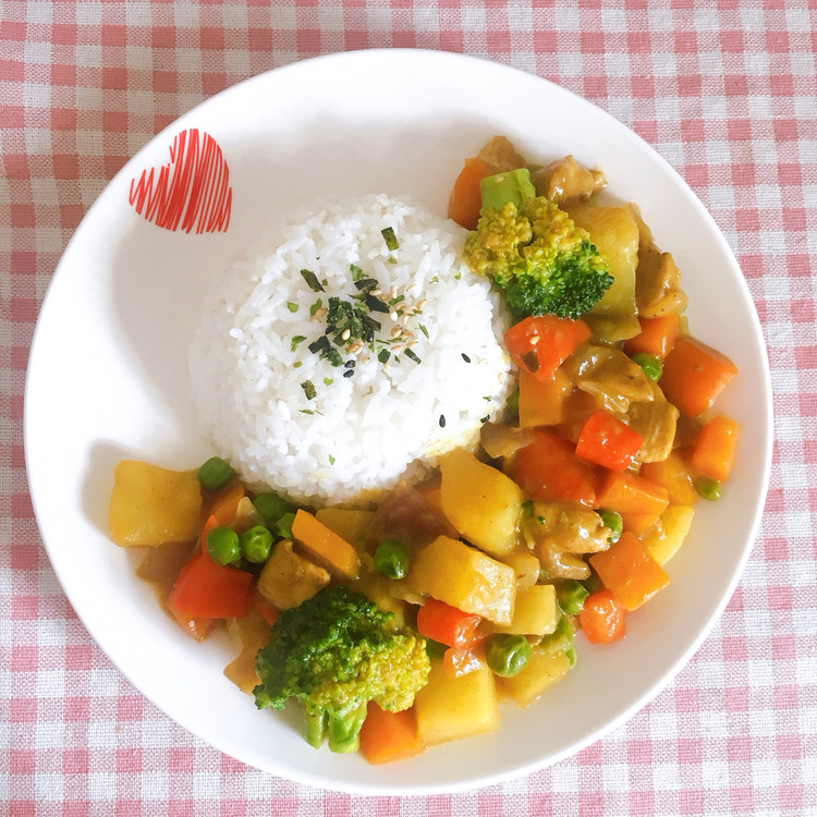 多蔬少油 | 健康咖喱鸡胸肉饭的做法