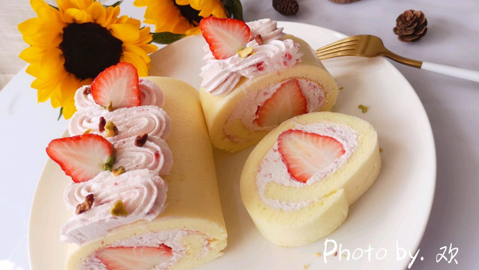 草莓蛋糕卷（下午茶小甜品系列～）