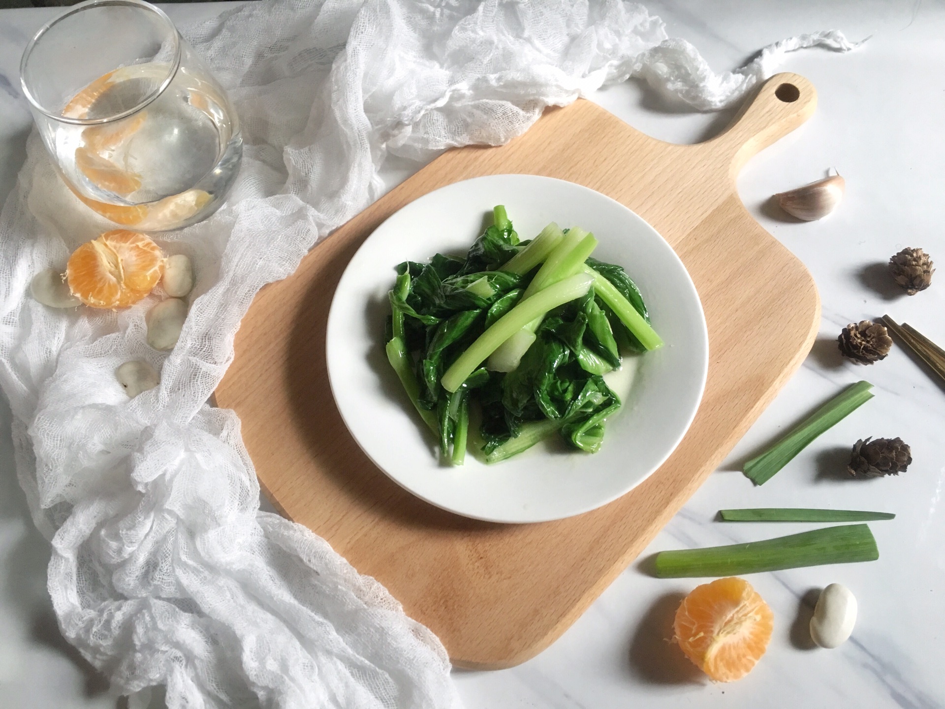 Stir fried vegetables with Kwai Chi.