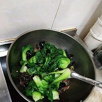 肉丝木耳扒油菜的做法图解8