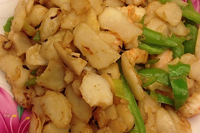 马蹄青椒炒虾仁