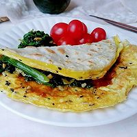 红柿绿菜粘蛋饼的做法图解20