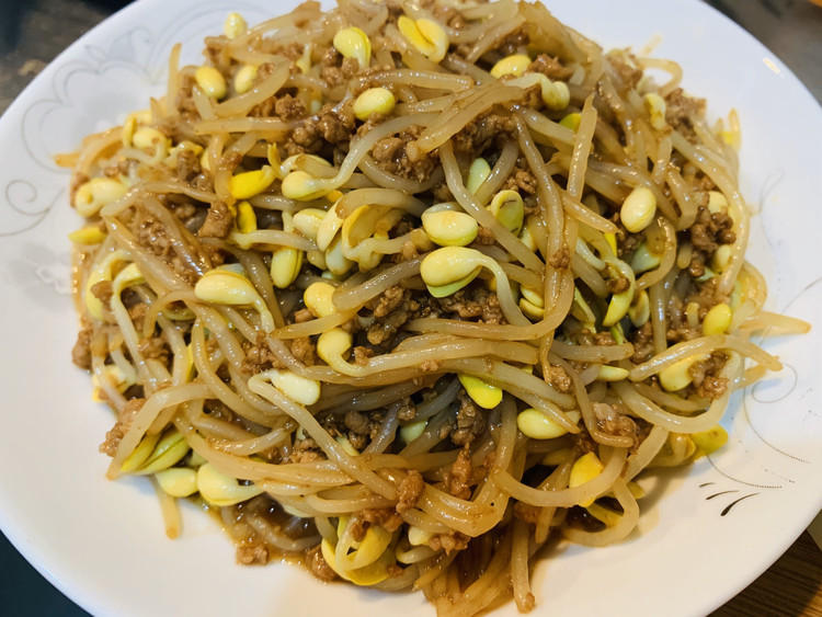 肉末黄豆芽的做法