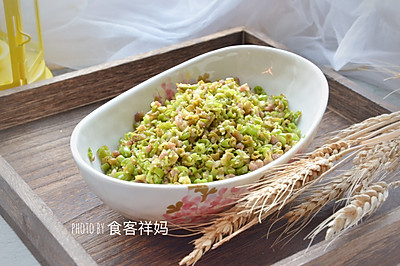 下饭菜：空心菜酸豆角肉末