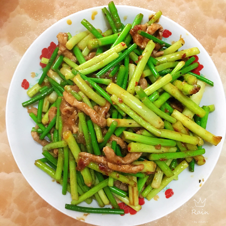 年味十足的蒜苔肉丝的做法