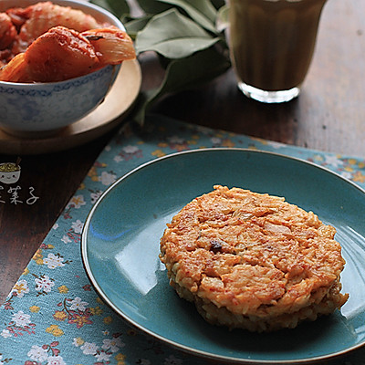 利仁电饼铛试用之二【辣白菜饭饼】