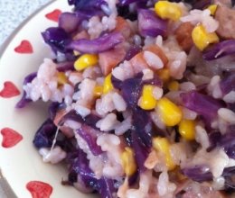 紫甘蓝芝士烩饭的做法