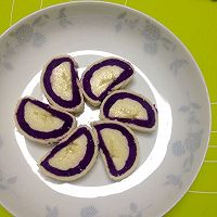 宝宝午点/香蕉紫薯吐司卷的做法图解8