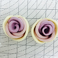 渐变紫薯牛奶玫瑰花馒头（附面团发酵法）的做法图解10