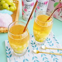 #玩心出道丨夏日DIY玩心潮饮挑战赛#鸭屎香椰果桃萄西打的做法图解11