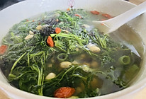 荠荠菜黄豆紫菜汤的做法
